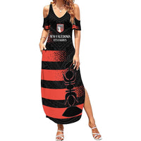 Custom New Caledonia Football Family Matching Summer Maxi Dress and Hawaiian Shirt Allez Les Cagous Polynesian Pattern