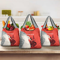 Custom Nouvelle-Caledonie Football Grocery Bag Allez Les Cagous Simple Style LT14 3-pack One Size Red - Polynesian Pride