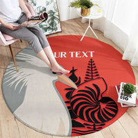 Custom Nouvelle-Caledonie Football Round Carpet Allez Les Cagous Simple Style LT14 - Polynesian Pride
