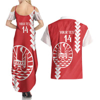 Custom Tahiti Football Couples Matching Summer Maxi Dress and Hawaiian Shirt Go Toa Aito