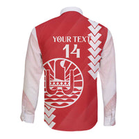 Custom Tahiti Football Long Sleeve Button Shirt Go Toa Aito LT14 - Polynesian Pride