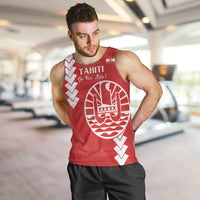 Custom Tahiti Football Men Tank Top Go Toa Aito LT14 Red - Polynesian Pride