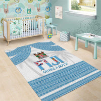 Custom Fiji Tapa Football Area Rug Go Bula Boy!