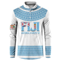 Custom Fiji Tapa Football Button Sweatshirt Go Bula Boy!