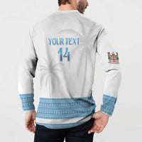 Custom Fiji Tapa Football Button Sweatshirt Go Bula Boy!