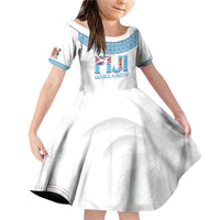 Custom Fiji Tapa Football Family Matching Off Shoulder Short Dress and Hawaiian Shirt Go Bula Boy!