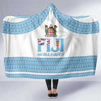 Custom Fiji Tapa Football Hooded Blanket Go Bula Boy!
