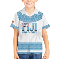 Custom Fiji Tapa Football Kid Hawaiian Shirt Go Bula Boy!