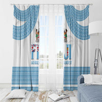 Custom Fiji Tapa Football Window Curtain Go Bula Boy!