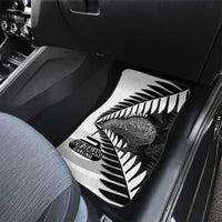 New Zealand Silver Fern Curling Personalised Car Mats Aotearoa Kiwi Ponga Black White Version - Polynesian Pride