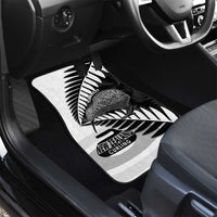 New Zealand Silver Fern Curling Personalised Car Mats Aotearoa Kiwi Ponga Black White Version - Polynesian Pride