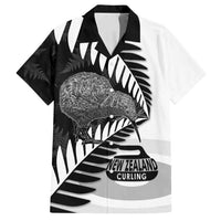 New Zealand Silver Fern Curling Personalised Family Matching Summer Maxi Dress and Hawaiian Shirt Aotearoa Kiwi Ponga Black White Version - Polynesian Pride