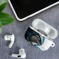 New Zealand Silver Fern Curling Personalised AirPods Case Aotearoa Kiwi Ponga Paua Shell Version LT14 - Polynesian Pride