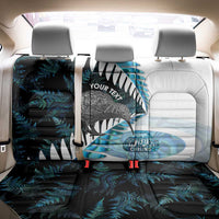 New Zealand Silver Fern Curling Personalised Back Car Seat Cover Aotearoa Kiwi Ponga Paua Shell Version LT14 - Polynesian Pride