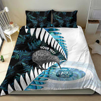 New Zealand Silver Fern Curling Personalised Bedding Set Aotearoa Kiwi Ponga Paua Shell Version LT14 - Polynesian Pride