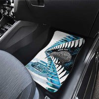 New Zealand Silver Fern Curling Personalised Car Mats Aotearoa Kiwi Ponga Paua Shell Version LT14 - Polynesian Pride