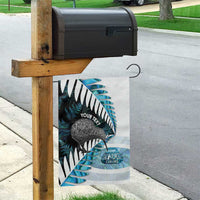 New Zealand Silver Fern Curling Personalised Garden Flag Aotearoa Kiwi Ponga Paua Shell Version LT14 - Polynesian Pride