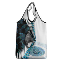 New Zealand Silver Fern Curling Personalised Grocery Bag Aotearoa Kiwi Ponga Paua Shell Version LT14 - Polynesian Pride