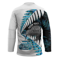 New Zealand Silver Fern Curling Personalised Hockey Jersey Aotearoa Kiwi Ponga Paua Shell Version LT14 - Polynesian Pride