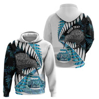 New Zealand Silver Fern Curling Personalised Hoodie Aotearoa Kiwi Ponga Paua Shell Version - Polynesian Pride