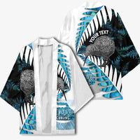 New Zealand Silver Fern Curling Personalised Kimono Aotearoa Kiwi Ponga Paua Shell Version LT14 - Polynesian Pride