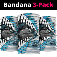 New Zealand Silver Fern Curling Personalised Neck Gaiter Aotearoa Kiwi Ponga Paua Shell Version LT14 package One Size: 25*50cm Black - Polynesian Pride