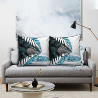 New Zealand Silver Fern Curling Personalised Pillow Cover Aotearoa Kiwi Ponga Paua Shell Version LT14 - Polynesian Pride