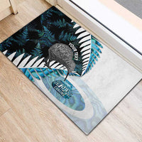 New Zealand Silver Fern Curling Personalised Rubber Doormat Aotearoa Kiwi Ponga Paua Shell Version LT14 - Polynesian Pride