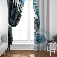 New Zealand Silver Fern Curling Personalised Window Curtain Aotearoa Kiwi Ponga Paua Shell Version LT14 - Polynesian Pride