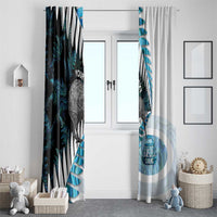 New Zealand Silver Fern Curling Personalised Window Curtain Aotearoa Kiwi Ponga Paua Shell Version LT14 - Polynesian Pride