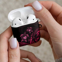 Pink Black Polynesia Floral Sea Turtle AirPods Case LT14 - Polynesian Pride