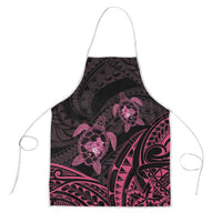 Pink Black Polynesia Floral Sea Turtle Apron LT14 Black - Polynesian Pride