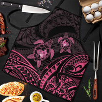 Pink Black Polynesia Floral Sea Turtle Apron LT14 Black - Polynesian Pride