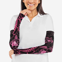 Pink Black Polynesia Floral Sea Turtle Arm Sleeves LT14 - Polynesian Pride