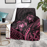 Pink Black Polynesia Floral Sea Turtle Blanket LT14 - Polynesian Pride