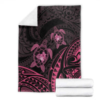 Pink Black Polynesia Floral Sea Turtle Blanket LT14 - Polynesian Pride