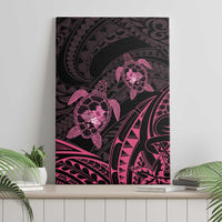 Pink Black Polynesia Floral Sea Turtle Canvas Wall Art LT14 - Polynesian Pride