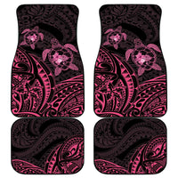 Pink Black Polynesia Floral Sea Turtle Car Mats LT14 - Polynesian Pride
