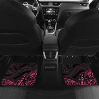 Pink Black Polynesia Floral Sea Turtle Car Mats LT14 Set 2pcs - Back Black - Polynesian Pride
