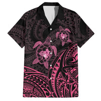 Pink Black Polynesia Floral Sea Turtle Hawaiian Shirt LT14 Black - Polynesian Pride