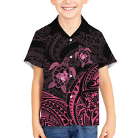 Pink Black Polynesia Floral Sea Turtle Hawaiian Shirt LT14 - Polynesian Pride