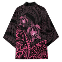 Pink Black Polynesia Floral Sea Turtle Kimono LT14 - Polynesian Pride