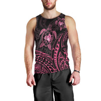 Pink Black Polynesia Floral Sea Turtle Men Tank Top LT14 - Polynesian Pride