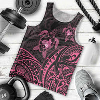 Pink Black Polynesia Floral Sea Turtle Men Tank Top LT14 - Polynesian Pride