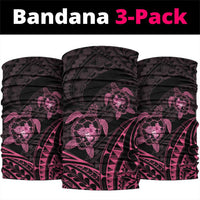 Pink Black Polynesia Floral Sea Turtle Neck Gaiter LT14 package One Size: 25*50cm Black - Polynesian Pride
