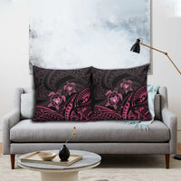 Pink Black Polynesia Floral Sea Turtle Pillow Cover LT14 - Polynesian Pride
