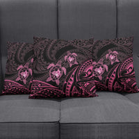 Pink Black Polynesia Floral Sea Turtle Pillow Cover LT14 - Polynesian Pride