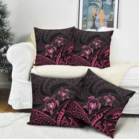 Pink Black Polynesia Floral Sea Turtle Pillow Cover LT14 - Polynesian Pride