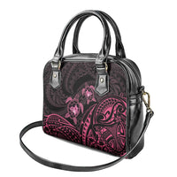 Pink Black Polynesia Floral Sea Turtle Shoulder Handbag LT14 - Polynesian Pride