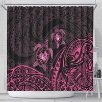Pink Black Polynesia Floral Sea Turtle Shower Curtain LT14 - Polynesian Pride